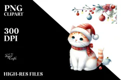 Sweet Christmas Cat, Transparent PNG Product Image 2