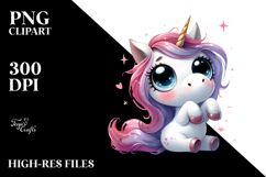 Watercolor Funny Unicorn PNG Product Image 2