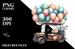 Vintage Rusted Golf Cart, High Resolution PNG Product Image 1