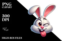 Funny Bunny with Tongue-Out, PNG Product Image 2
