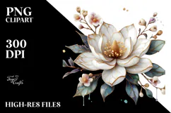 Magnolia with Watercolor Splash PNG Product Image 2