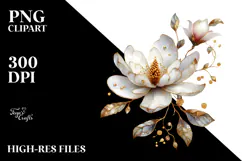 Magnolia with Watercolor Splash PNG Product Image 2