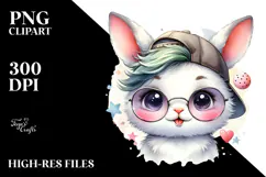 Cute Baby Rabbit with Sunglasses PNG Product Image 2