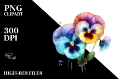 Pansy Watercolor Splash PNG Product Image 2