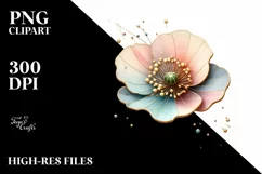 Pastel Wooden Poppy | Clipart Product Image 1