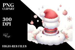 Cute Vibrant Santa on a Moon PNG Product Image 2