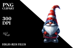 Patriotic Gnome USA Colors PNG Product Image 2