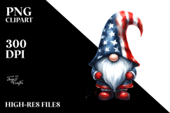 Patriotic Gnome USA Colors PNG Product Image 2