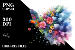 Colorful Bird Made Half of Flowers, High-Res PNG Product Image 2