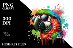 Colorful Vibrant Quirky Flower Parrot | Clipart Product Image 3