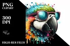 Artistic Style Parrot Clipart with Quirky Colors Product Image 1