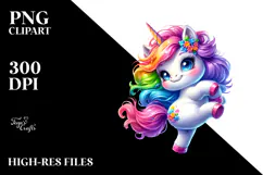 Vibrant Baby Unicorn, Transparent PNG Product Image 2