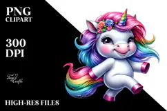 Vibrant Baby Unicorn, Transparent PNG Product Image 2