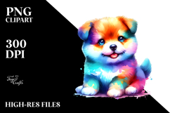 Cute Baby Dog, Watercolor PNG Product Image 2