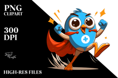 Goofy Bird with Superhero Cape PNG Product Image 2