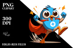 Goofy Bird with Superhero Cape PNG Product Image 2