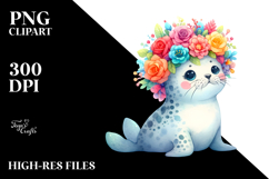 Cartoon Seal with Flower Crown, 20 oz Tumbler Product Image 2