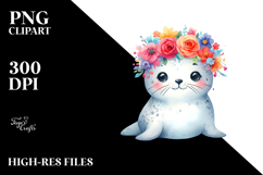 Cartoon Seal with Flower Crown, 20 oz Tumbler Product Image 2
