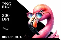 Vibrant Cute Flamingo Sunglasses | Clipart Product Image 1