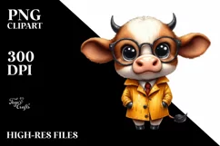 Colorful Baby Cow with es Clipart Product Image 3