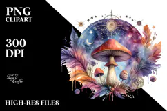 Magical Celestial Mushroom Tarot, High-Quality PNG Product Image 2