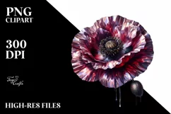 detailed shiny poppy made of shiny material with metallic Product Image 1