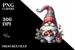 Washed Vibrant Christmas Gnome, High Quality PNG Product Image 1