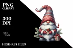 Washed Vibrant Christmas Gnome, High Quality PNG Product Image 1