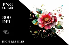 Watercolor Luxury Flower Splash Clipart Product Image 3