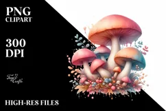 Detailed Pastel Mushroom, High Resolution PNG Product Image 3