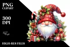 Washed Vibrant Christmas Gnome PNG Product Image 3