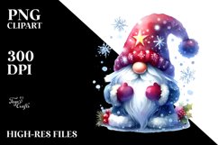 Washed Vibrant Christmas Gnome, High Quality PNG Product Image 1