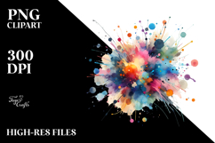 Colorful Brushstroke Watercolor PNG Product Image 2