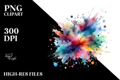 Colorful Brushstroke Splatter PNG Product Image 2