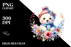 Vibrant Watercolor Baby Bear | Clipart Product Image 2