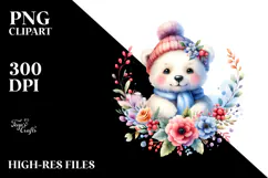 Vibrant Watercolor Baby Bear | Clipart Product Image 2