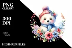 Vibrant Watercolor Baby Bear | Clipart Product Image 3