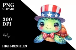 Colorful USA Turtle Uncle John Clipart Product Image 1