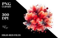 Colorful Redish Watercolor Particles Product Image 1