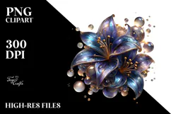 Glossy Lobelia Wood Splash PNG Product Image 2