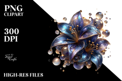 Glossy Lobelia Wood Splash PNG Product Image 2
