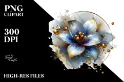 Glossy Lobelia Wood Splash PNG Product Image 2