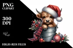 Cute Christmas Cow PNG Product Image 2