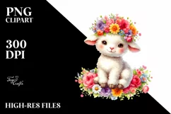 Colorful Flower Crown Watercolor Clipart Product Image 1