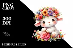 Colorful Flower Crown Watercolor Clipart Product Image 1