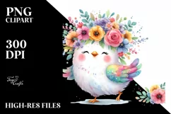Colorful Flower Crown Watercolor Clipart Product Image 1