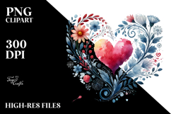 Heart Paintbrush Style PNG Product Image 2