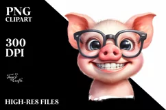 Funny Pig Portrait in es Clipart Product Image 1