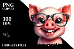 Funny Pig Portrait in es Clipart Product Image 1