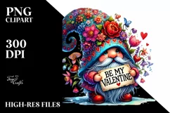 Valentines Gnome, Detailed PNG Product Image 2